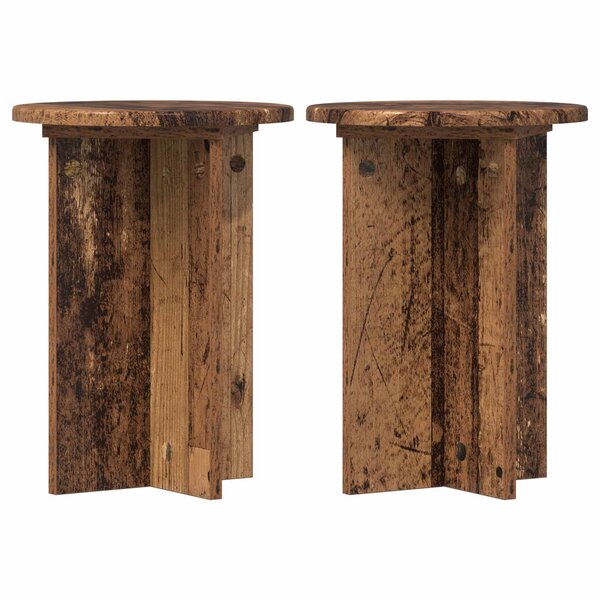 vidaXL Support de Plante 2 pièces Bois ancien Ø29 5 x 40 cm