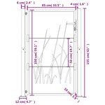 vidaXL Portail de jardin anthracite 105x155cm acier conception d'herbe