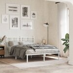 vidaXL Cadre de lit métal sans matelas et tête de lit blanc 140x190 cm