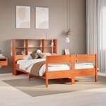 vidaXL Lit bibliothèque sans matelas cire marron 150x200 cm pin massif