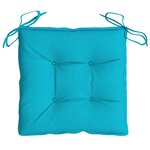 vidaXL Coussins de chaise lot de 2 turquoise 40x40x7 cm tissu