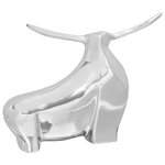 vidaXL Sculpture de taureau Argent 37 x 44 x 17 cm Aluminium