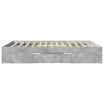 vidaXL Cadre de lit sans matelas gris béton 150x200 cm bois ingénierie