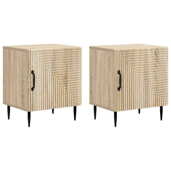 vidaXL Cabinet de chevet 2 pc Chêne Sonoma 43 x 34 5 x 50 cm