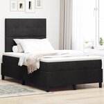 vidaXL Lit à ressorts avec matelas Noir 120 x 200 cm Velours