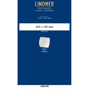 Bandes double soudure 265 x 135 mm pour blocs  carnets de timbres. Fond - Transparent