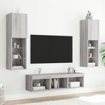 vidaXL Unités murales TV avec LED 5 Pièces gris sonoma bois d'ingénierie
