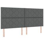 vidaXL Lit avec Sommier et Banc Gris Foncé 200x200 cm Tissu