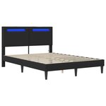 vidaXL Cadre de lit avec bandes LED Noir 160 x 200 cm Simili cuir