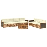 vidaXL Ensemble de canapés d'extérieur 8 pc Naturel et Crème