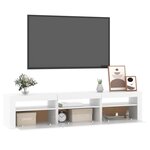 vidaXL Meuble TV avec lumières LED Blanc 180x35x40 cm