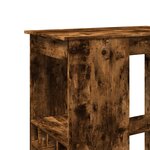 vidaXL Table de bar avec étagères chêne fumé bois d'ingénierie
