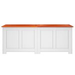 vidaXL Coffre de rangement et couvercle marron et blanc bois d'acacia