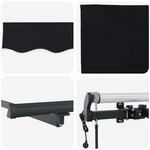 vidaXL Auvent Rétractable Noir 450 × 300 cm tissu