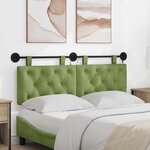 vidaXL Tête de lit suspendue Vert clair Velours