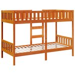 vidaXL Lit superposé cire marron 75x190 cm bois de pin massif