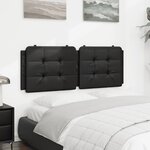 vidaXL Coussin de tête de lit Zadar noir 137 cm similicuir