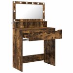 vidaXL Tables de maquillage pour chambre Chêne fumé 80 x 39 6 x 135 cm