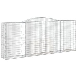 vidaXL Panier de gabions arqué 400x50x160/180 cm Fer galvanisé