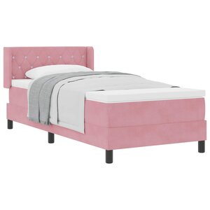 vidaXL Lit à ressorts avec matelas Rose 200 x 100 cm Polyester