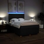 vidaXL Sommier à lattes de lit avec matelas Noir 140x200 cm Tissu