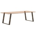 vidaXL Pieds de table à manger en forme de U  2 pièces  acier naturel  100 x (72-73) cm
