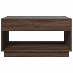 vidaXL Table basse avec LED infini chêne marron 90x50x50 cm
