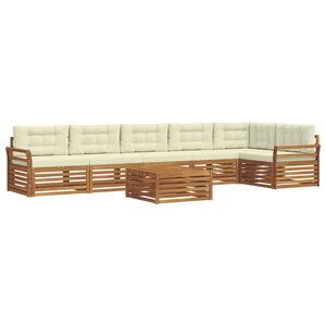 vidaXL Ensemble de canapés d'extérieur 7 pc Naturel et Crème