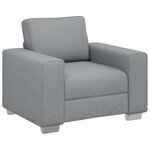 Canapé 3 pièces avec coussins en tissu gris clair