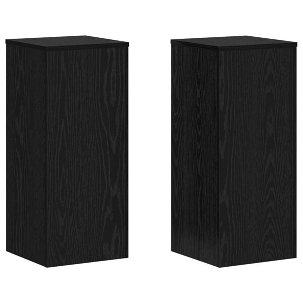 vidaXL Support de Plante 2 Pièces Chêne noir 30 x 30 x 70 cm