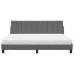 vidaXL Lit avec matelas Hanko gris foncé 180x200 cm tissu