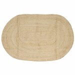 vidaXL Tapis Naturel et Blanc 152 x 245 cm Jute