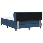 vidaXL Lit à ressorts avec matelas Bleu 160 x 200 cm tissu