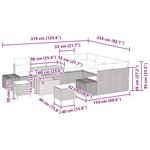 vidaXL Ensemble de canapé de jardin 12 Pièces Beige Poly rotin