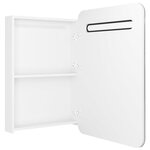 vidaXL Armoire de salle de bain à miroir LED Blanc brillant 60x11x80cm
