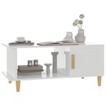 vidaXL Table basse Blanc brillant 90x50x40 cm Bois d'ingénierie