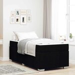 vidaXL Cadre de lit avec matelas Noir 90 x 190 cm tissu
