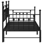 vidaXL Cadre de lit de jour avec tête de lit Noir 107 x 203 cm Acier