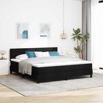 vidaXL Lit à ressorts avec matelas avec LED Noir 180 x 200 cm tissu