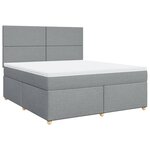 vidaXL Sommier à lattes de lit avec matelas Gris clair 180x200cm Tissu