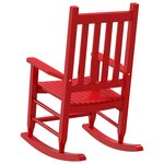 vidaXL Chaise à bascule enfants rouge bois de peuplier massif