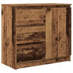 vidaXL Buffet avec tiroir vieux bois 71x35x65 cm bois d'ingénierie