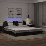 vidaXL Cadre de lit avec LED sans matelas noir et blanc 200x200 cm