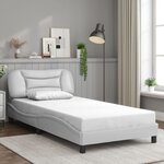 vidaXL Cadre de lit sans matelas Hvar blanc 100x200 cm similicuir