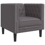 vidaXL Fauteuil Chesterfield gris similicuir