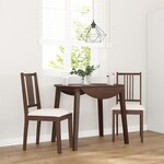 vidaXL Chaises à manger coussins 2 Pièces marron bois massif caoutchouc