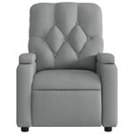 vidaXL Fauteuil inclinable de massage gris clair tissu