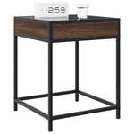 vidaXL Table de chevet avec LED infini chêne marron 40x40x51 cm
