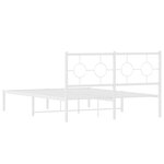 vidaXL Cadre de lit métal sans matelas et tête de lit blanc 140x190 cm
