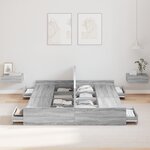 vidaXL Cadre de lit avec rangement Sonoma gris 150 x 200 cm